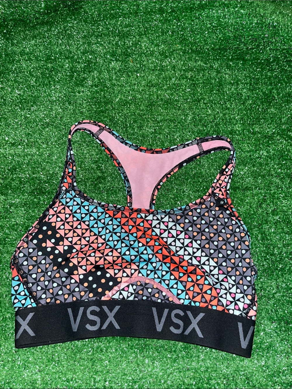 Victoria's Secret VSX The Player Racerback Colorful Sports Bra Large Wireless